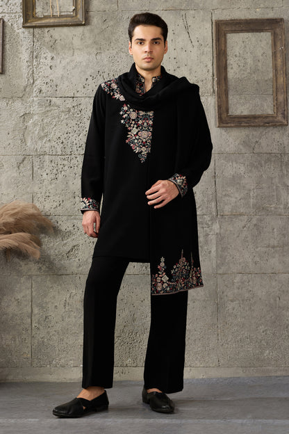 Black embroidered kurta for function wear