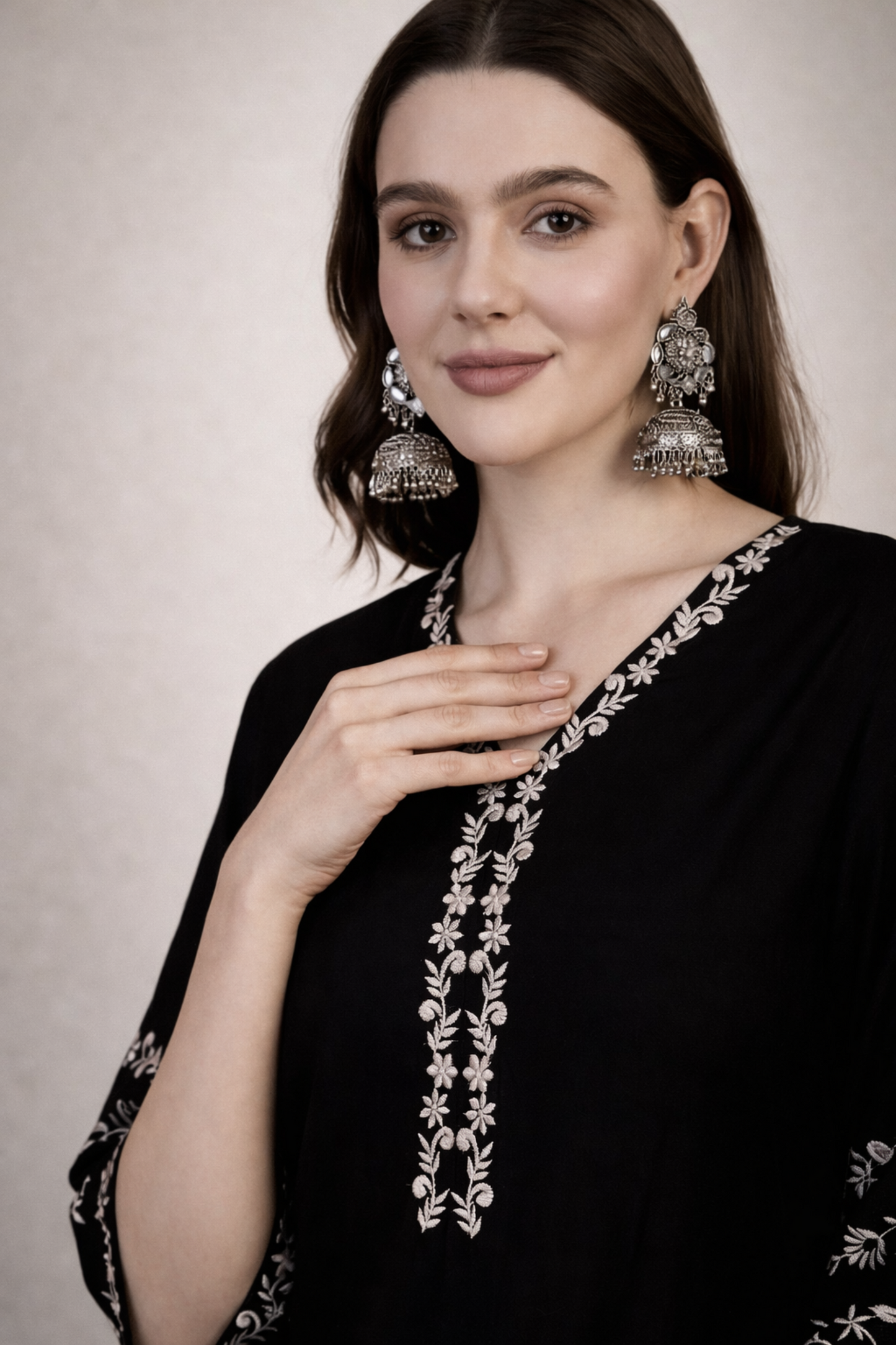 Close-up of viscose rayon fabric texture in black top
