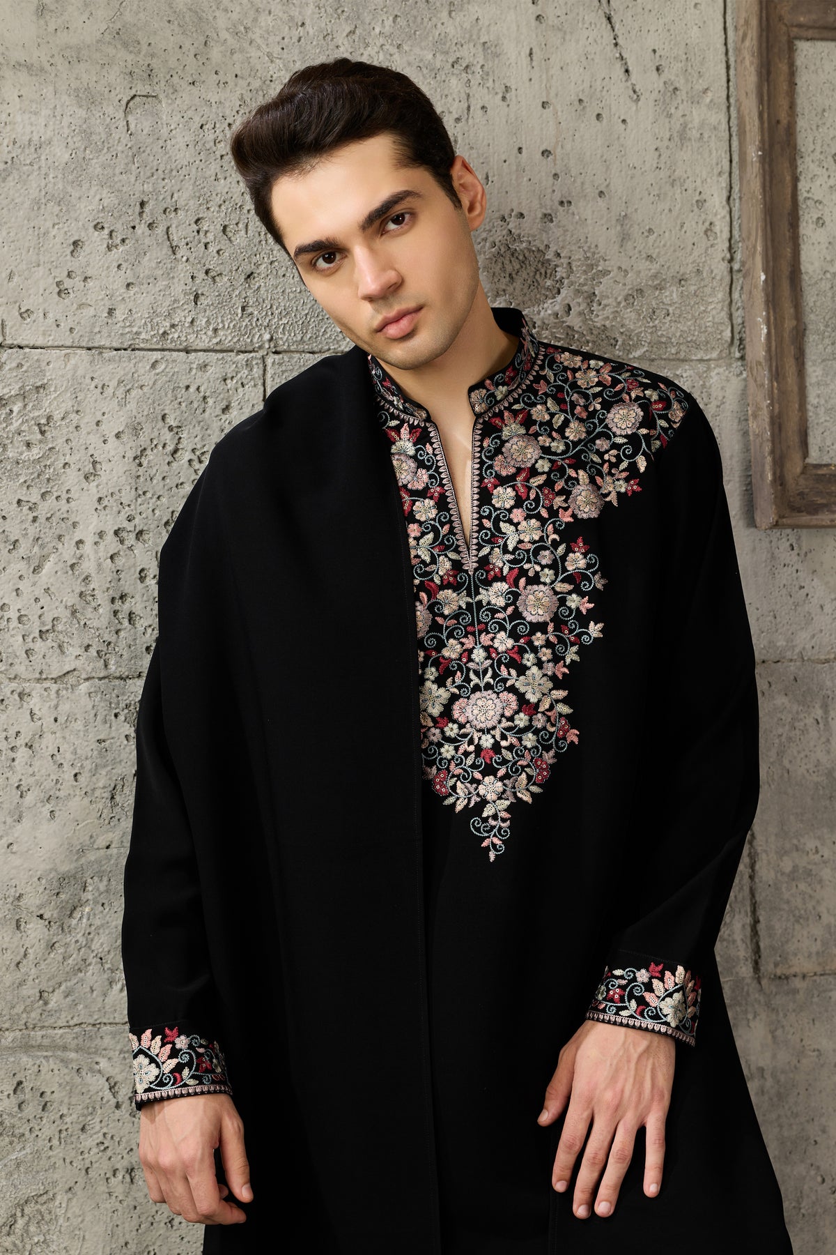 Black kurta with embroidered work for special events