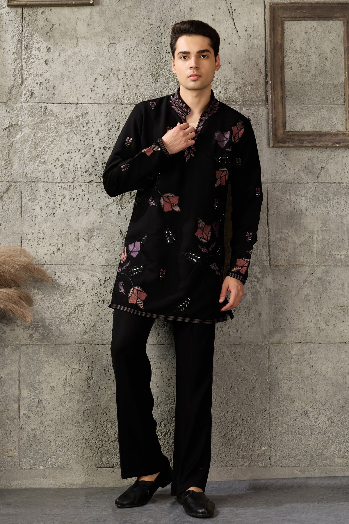 Black men's kurta pajama for a birthday event