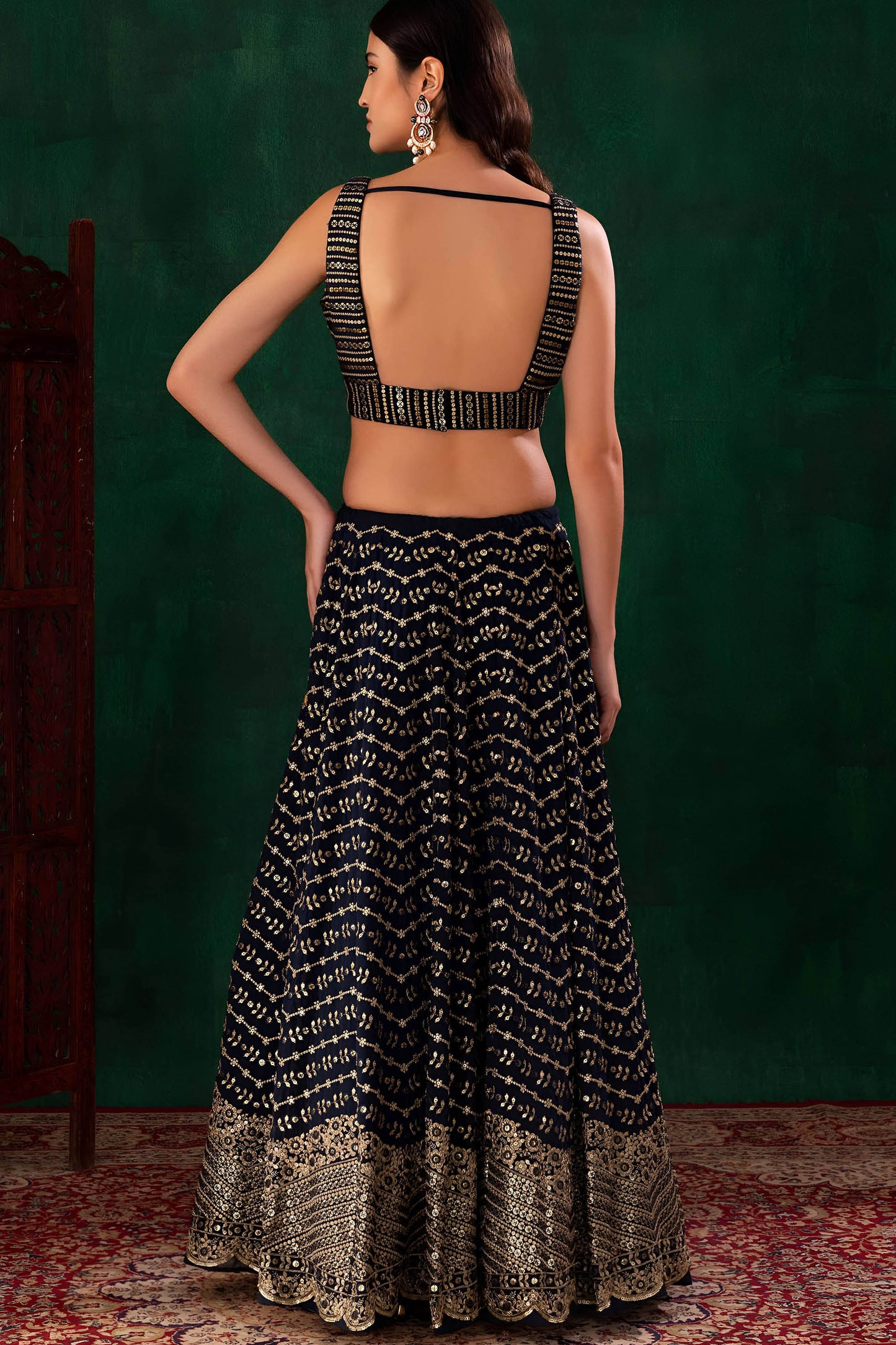 Designer Bridal Lehenga Choli with embroidered detailing