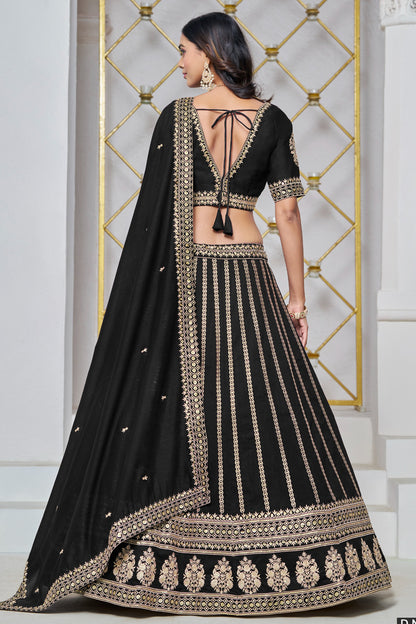 lehenga choli sale black outfit back design view