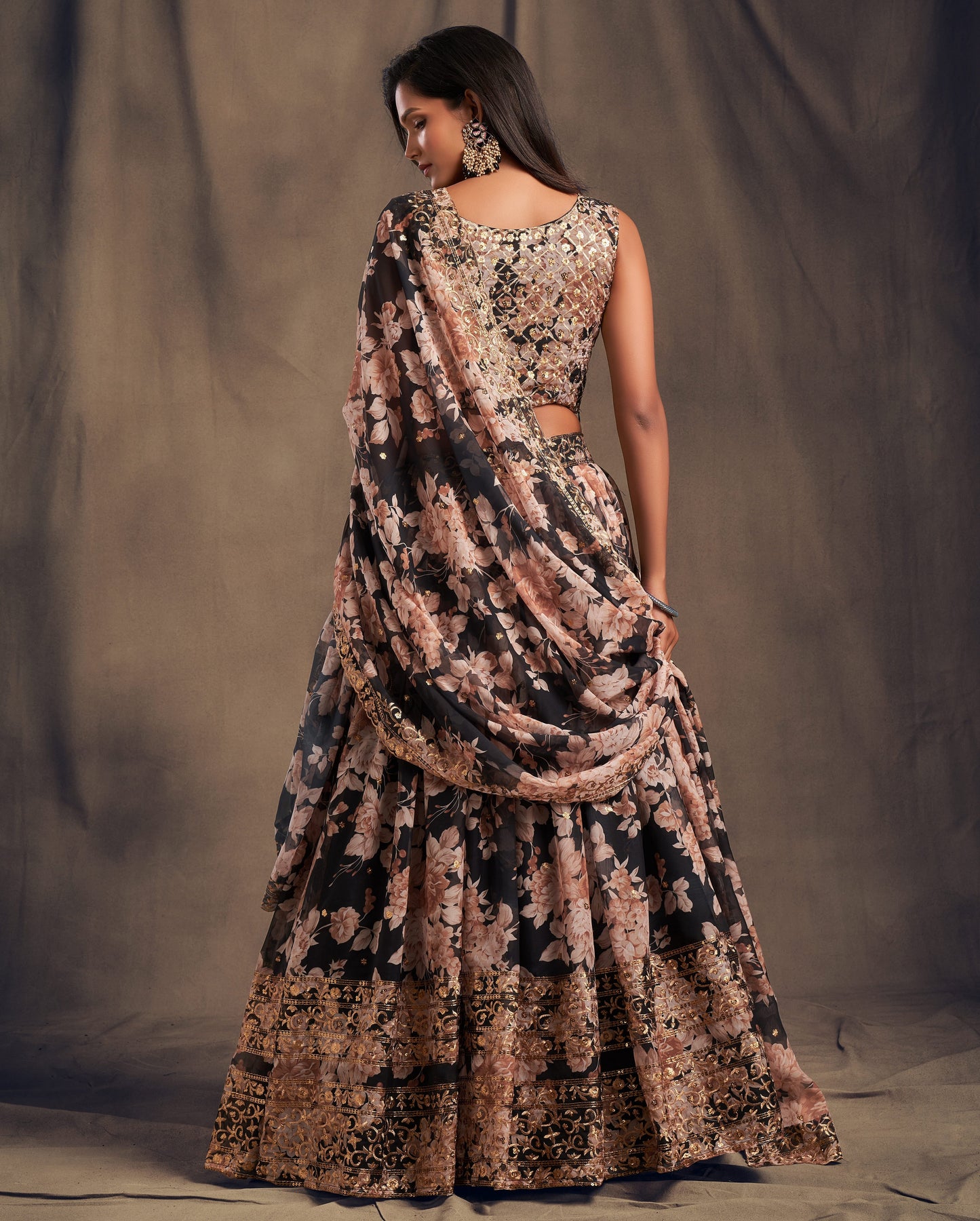 black lehenga elegant evening styling look