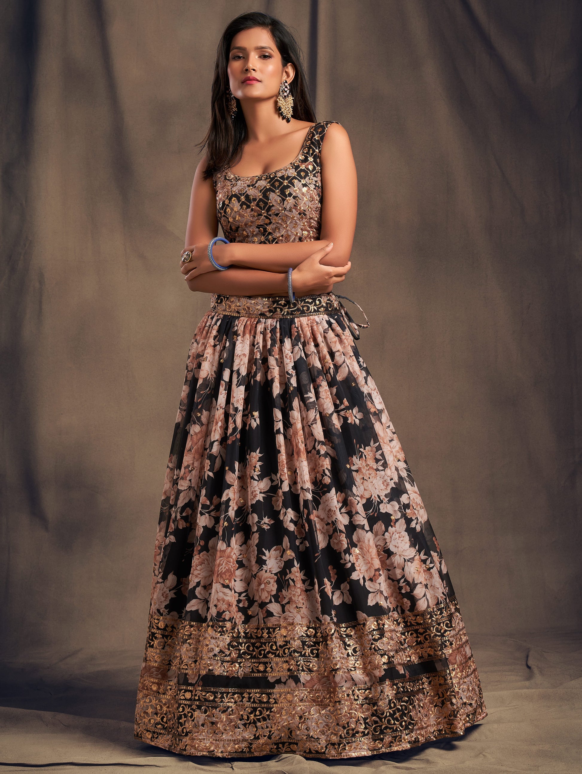black lehenga elegant evening styling look