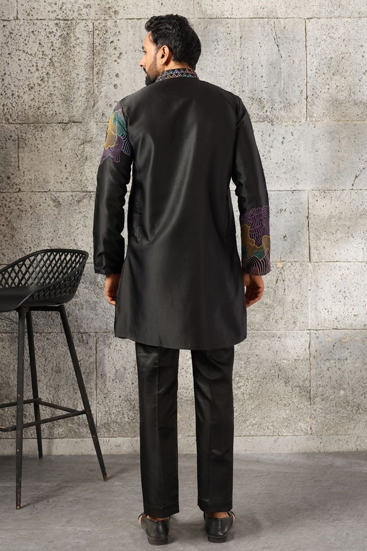 Black pajama set back view