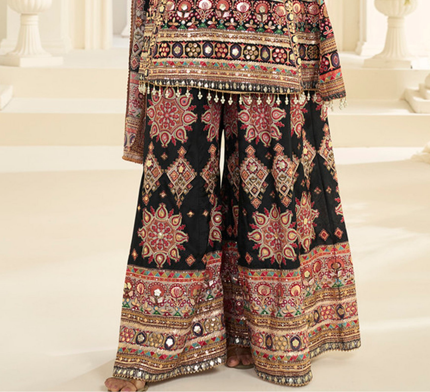 Black Palazzo Salwar Kameez for Festive Occasions