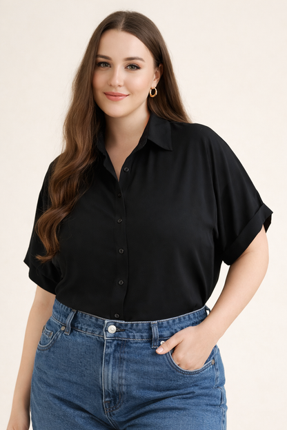 Casual styling of black shirt for everyday wear