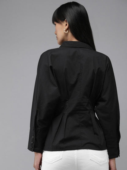 womens shirts back view black shirt clean silhouette