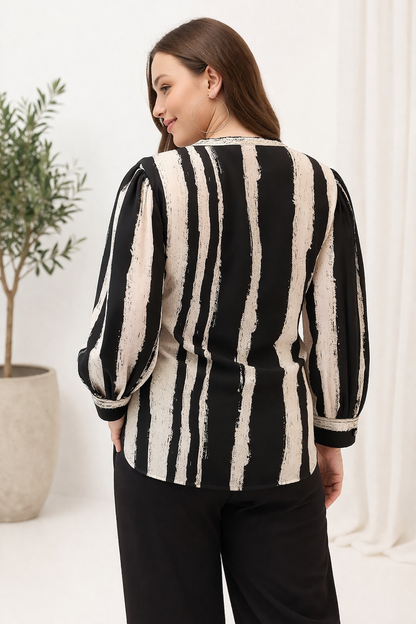 Back view of black and white party wear shirt