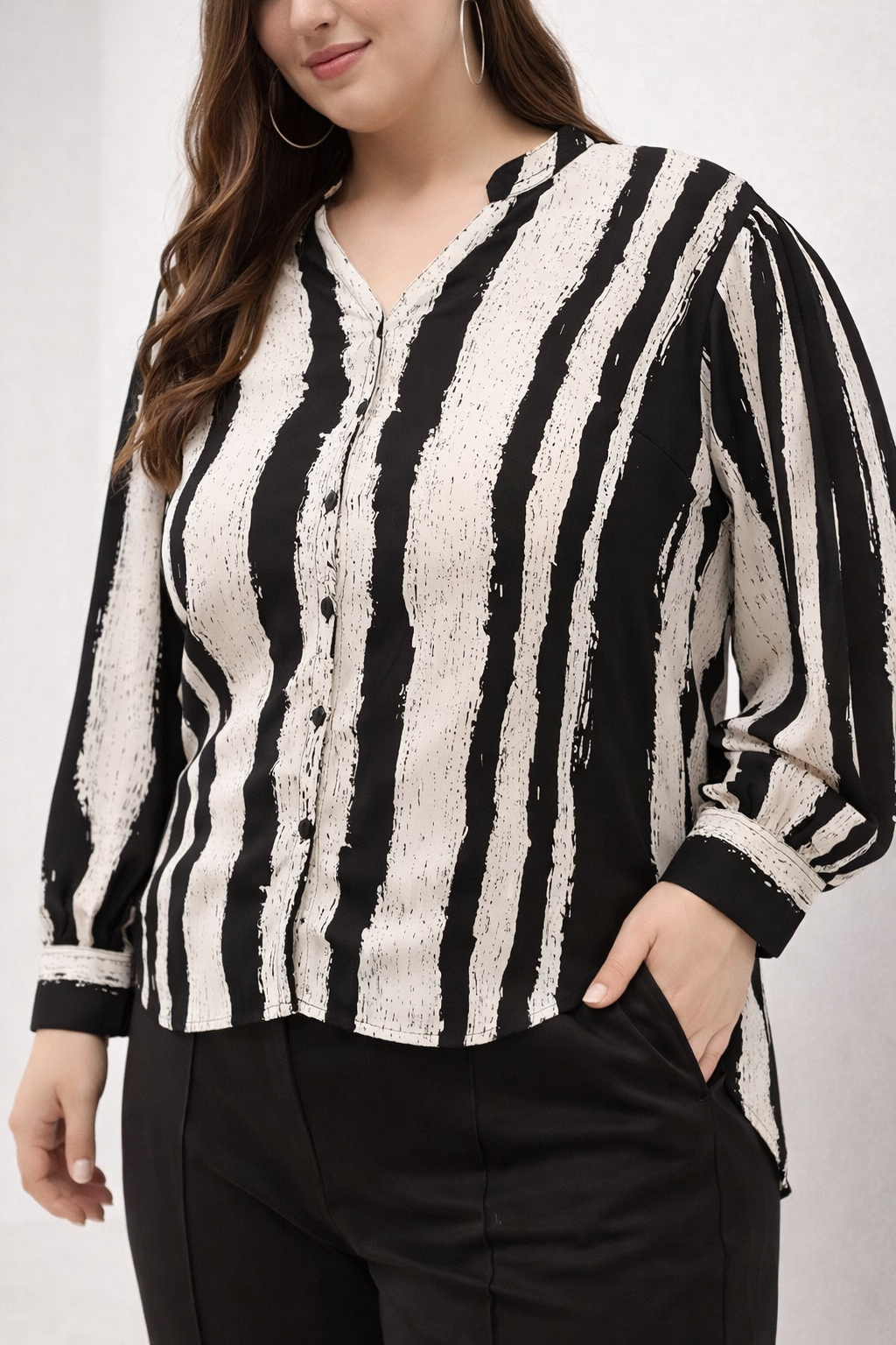 Close up of georgette fabric texture in black and white shirt