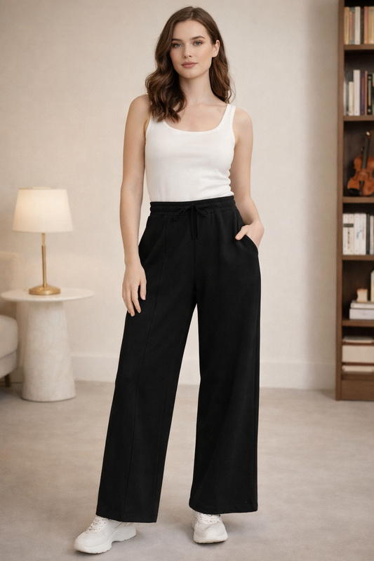 black pants front view in natural lighting