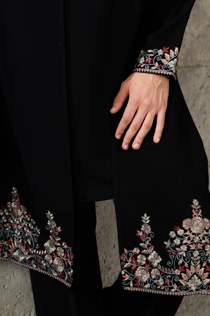 Black Navratri Kurta With Dupatta For Special Events