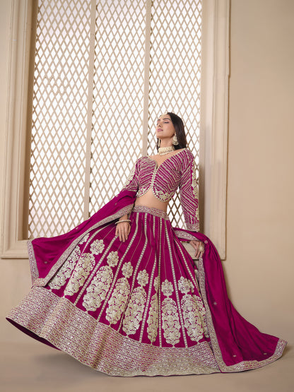 Blush pink lehenga choli for wedding reception look