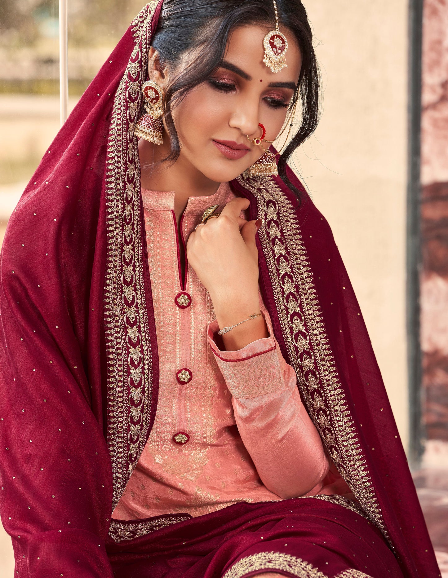 Bollywood style salwar kameez displayed in full-length view