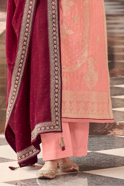 Bollywood inspired salwar kameez with subtle sheen finish