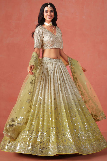 wedding gown petticoat look with modern lehenga silhouette
