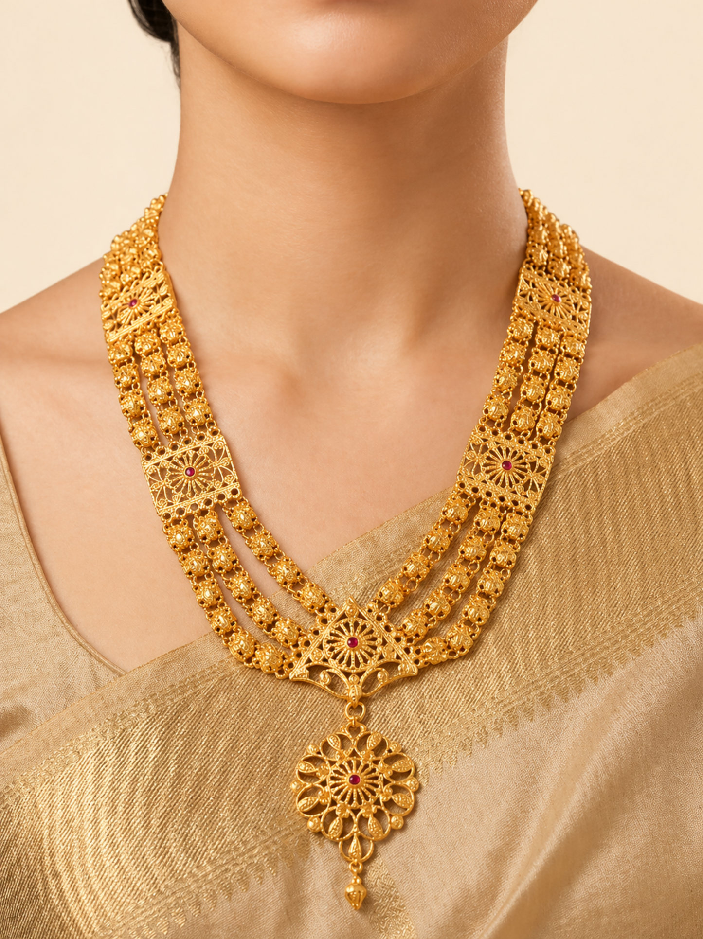 festive wear traditional gold jewelry