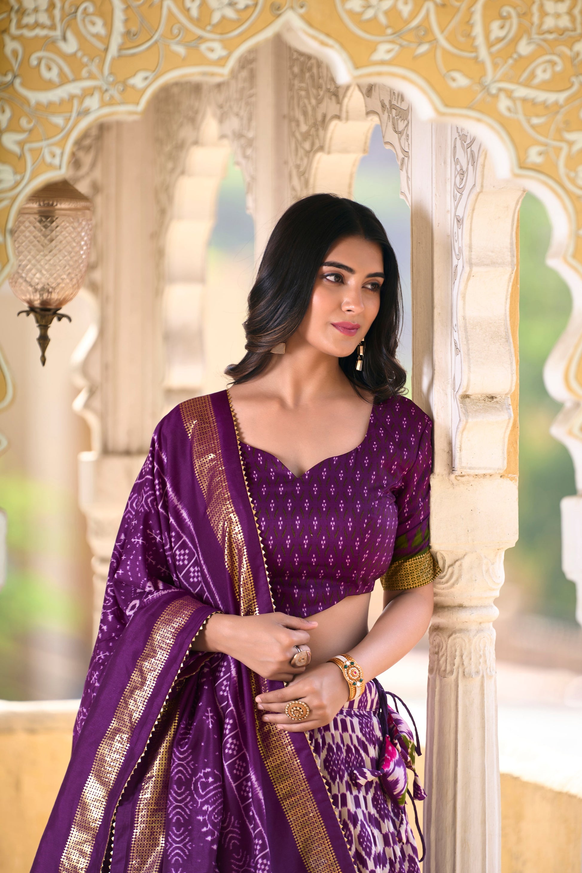 lehenga for wedding party styled outdoor setting