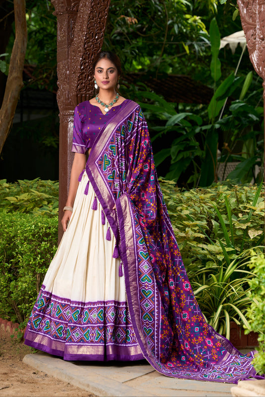 Purple bridal lehenga for wedding full outfit front view