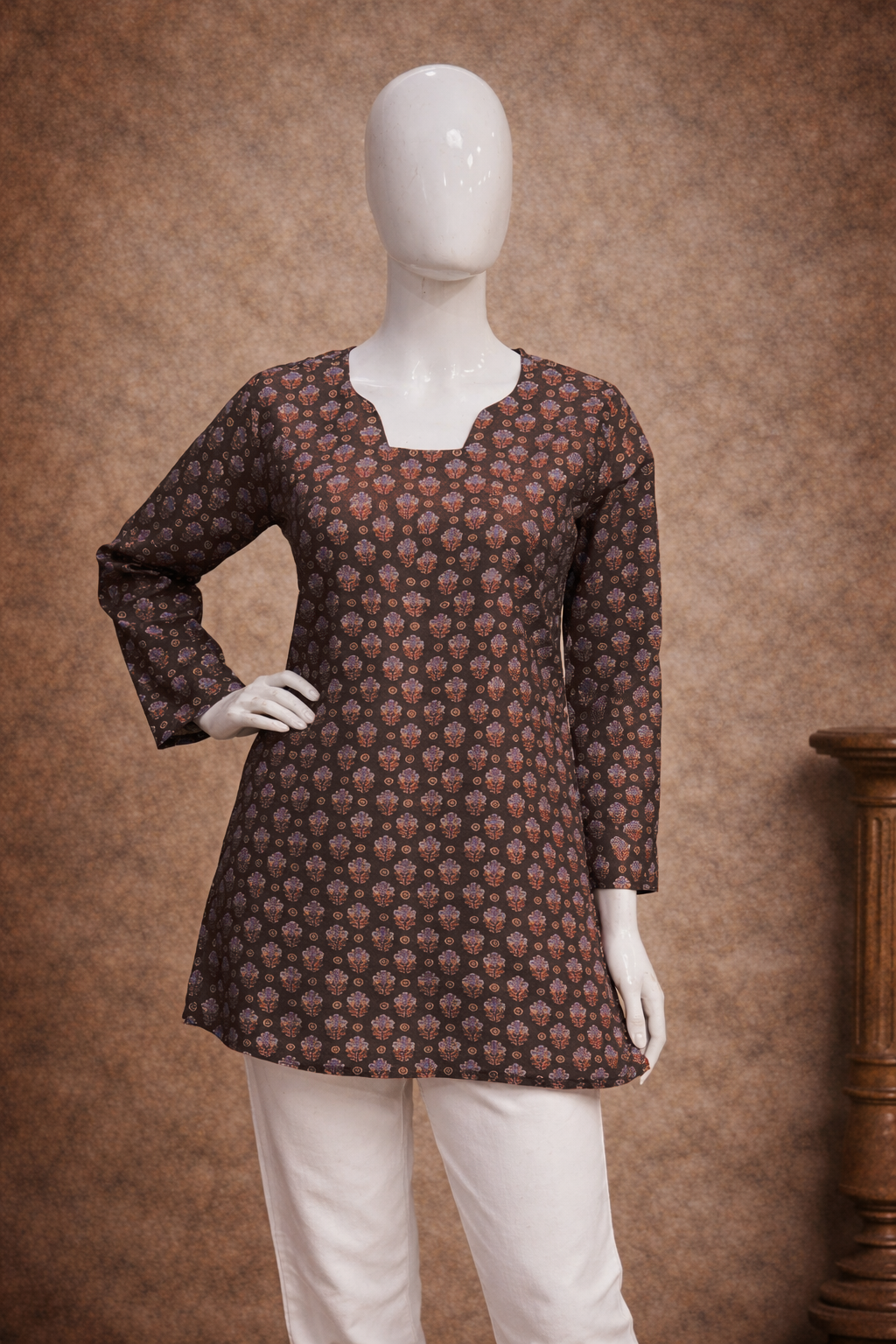 women top for UK style inspired printed tunic
