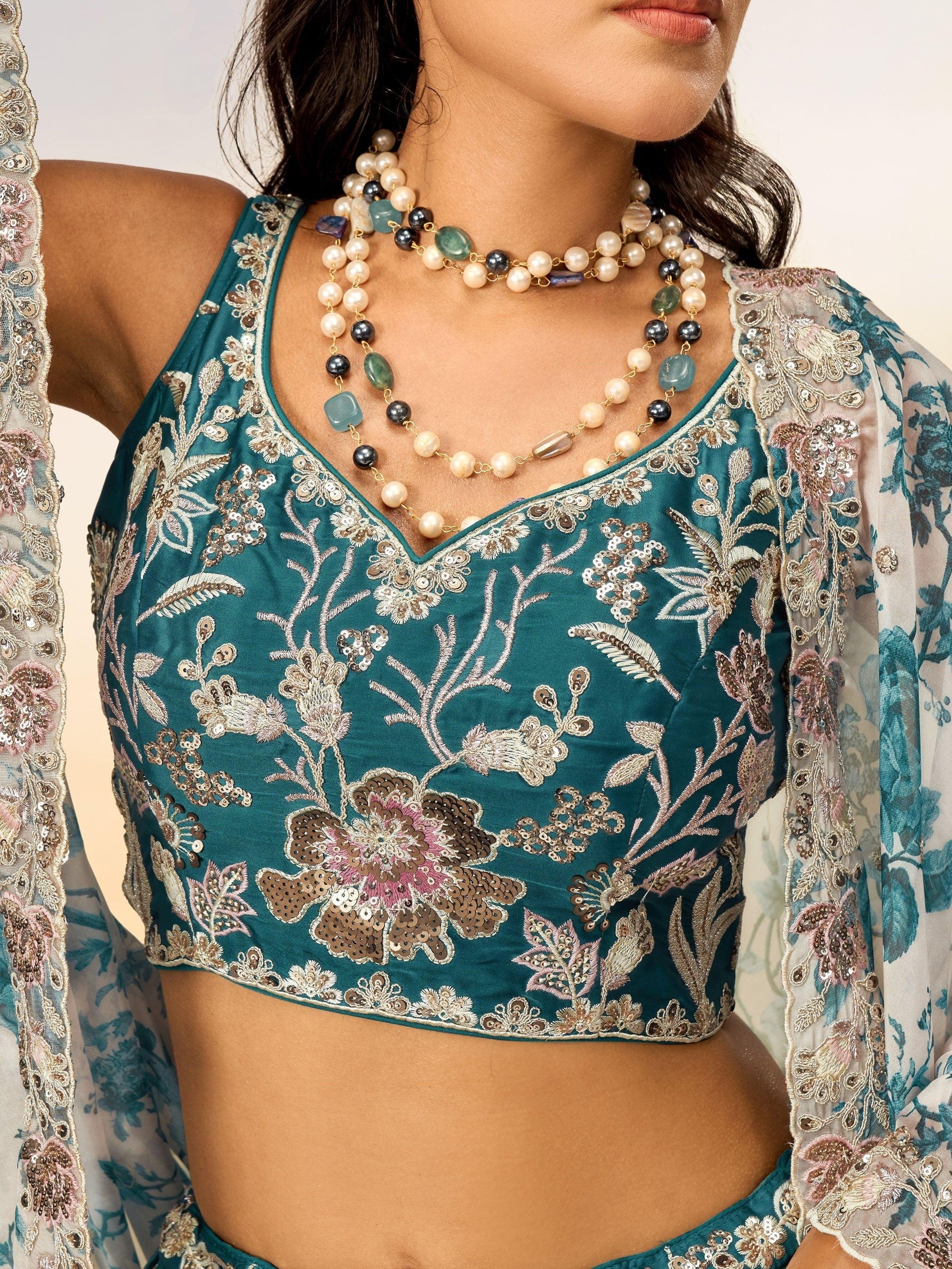 Sequins work shimmer under soft lighting