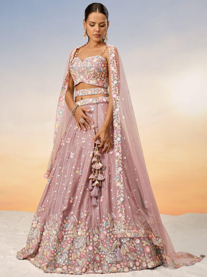 Pink choli lehenga choli blouse detailing