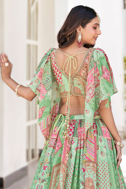 Ready to wear ethnic lehenga choli set with zari detailing