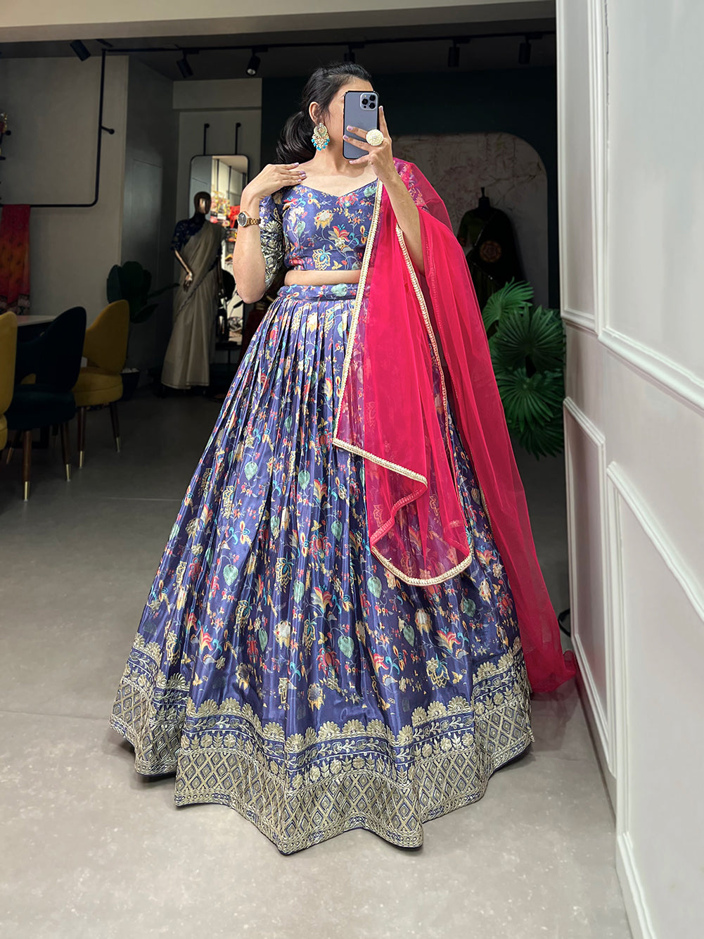 lehenga set styled for wedding guest outfit USA