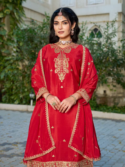 Formal festive women’s palazzo outfit front angle