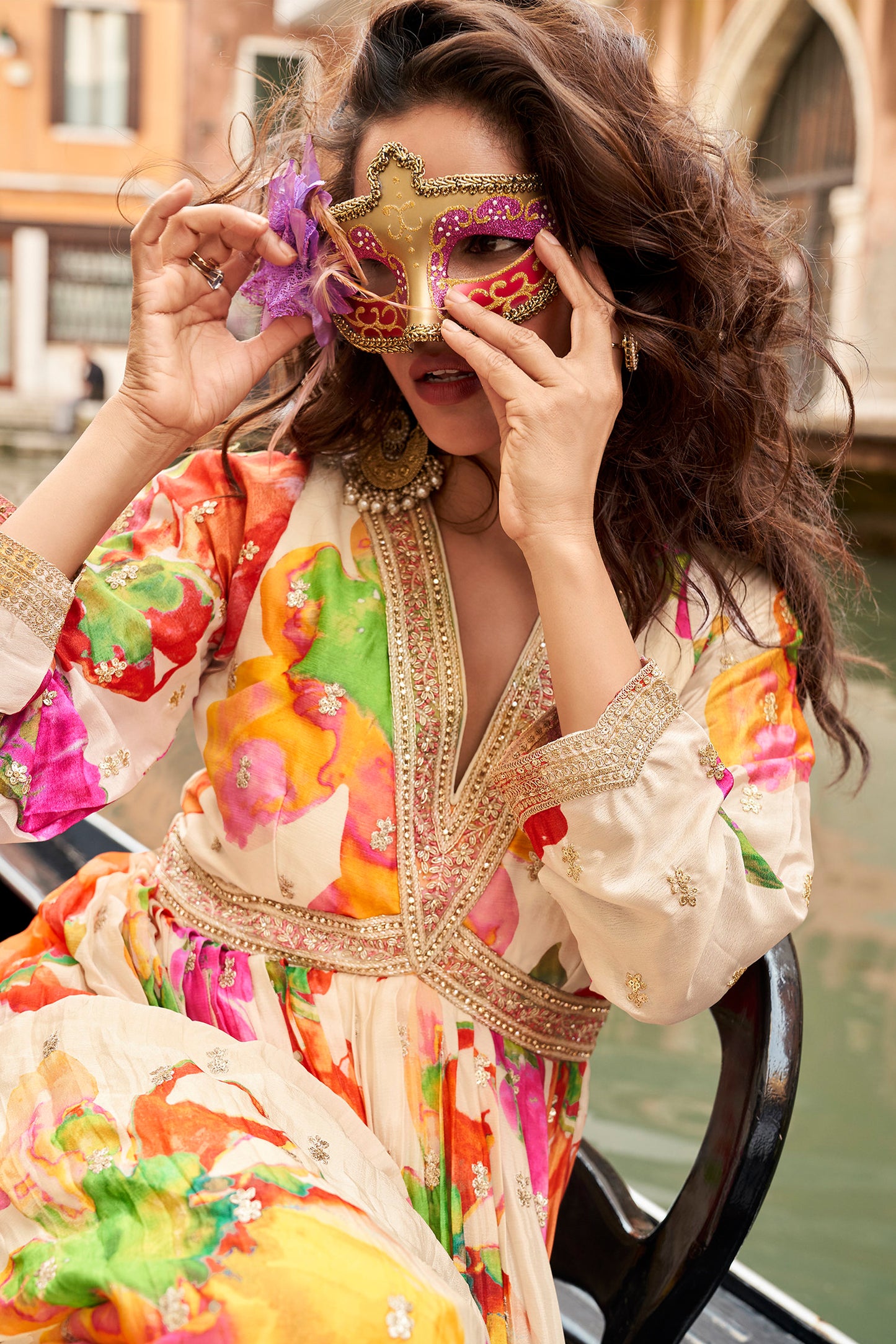 Indian Pakistani style anarkali gown outdoor shoot