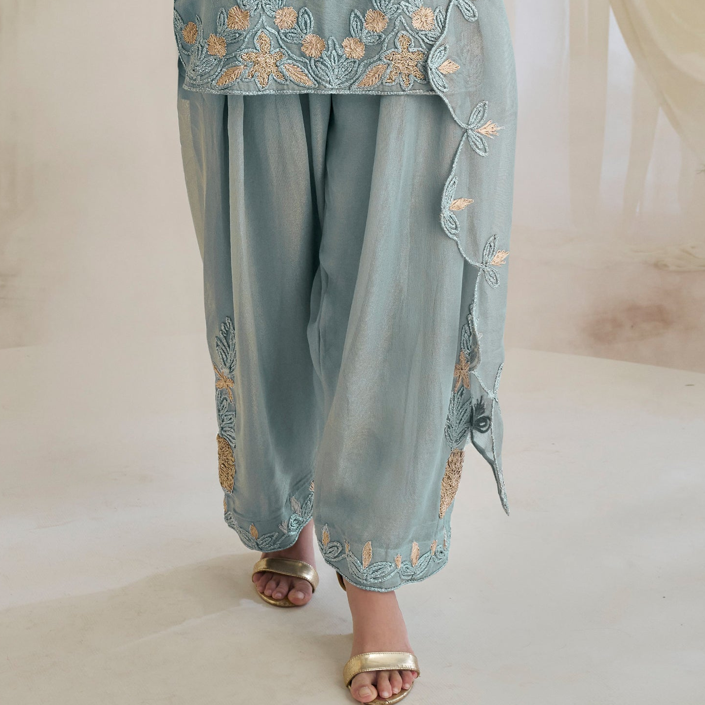 Blue salwar kameez women festive wear styling