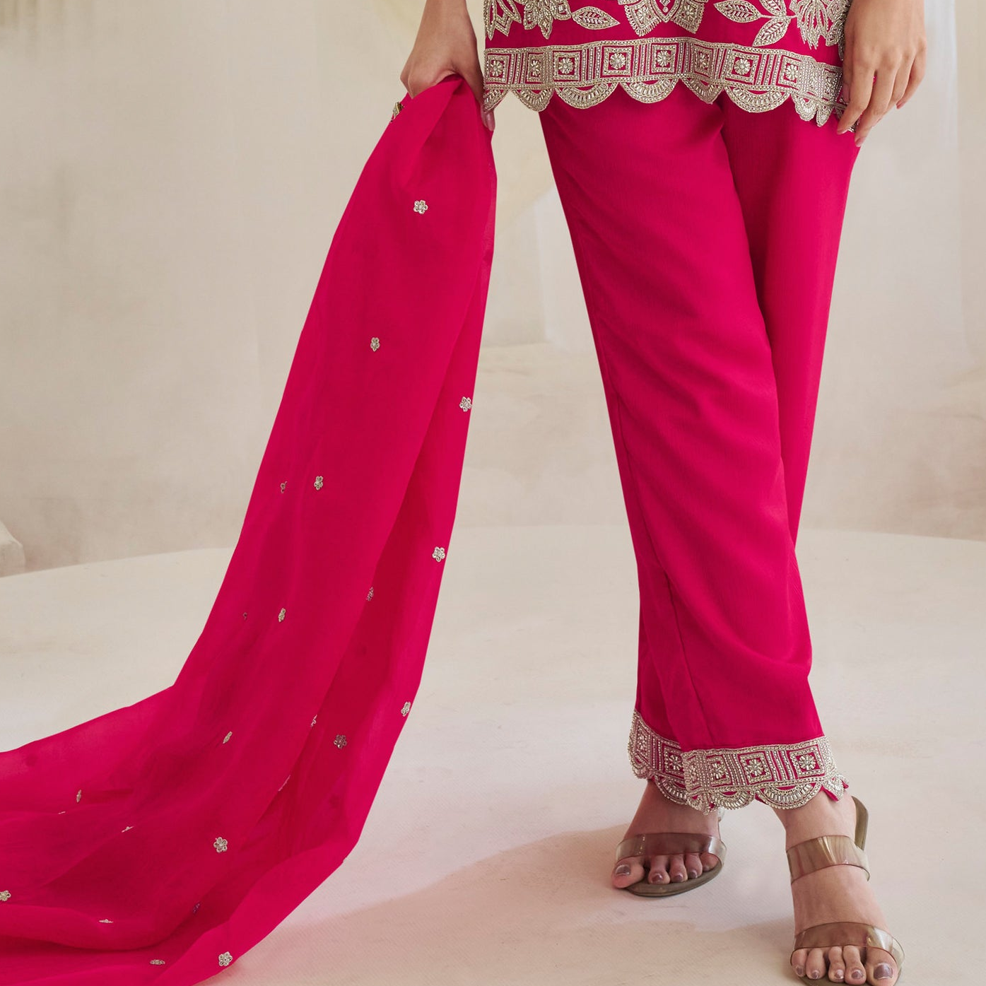 Pink salwar kameez pakistani style outfit front look