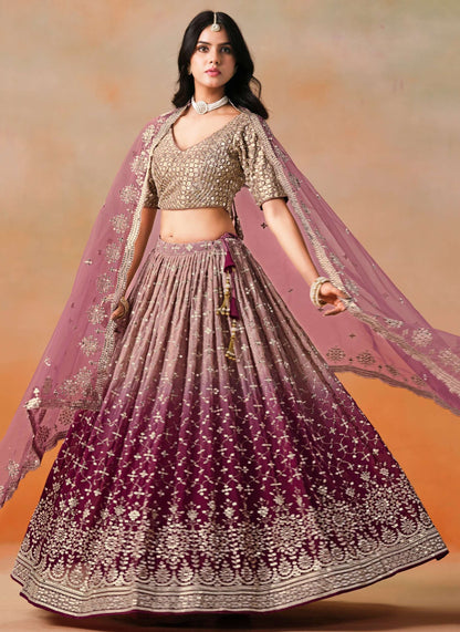 Wedding wear lehenga choli with intricate zari detailing