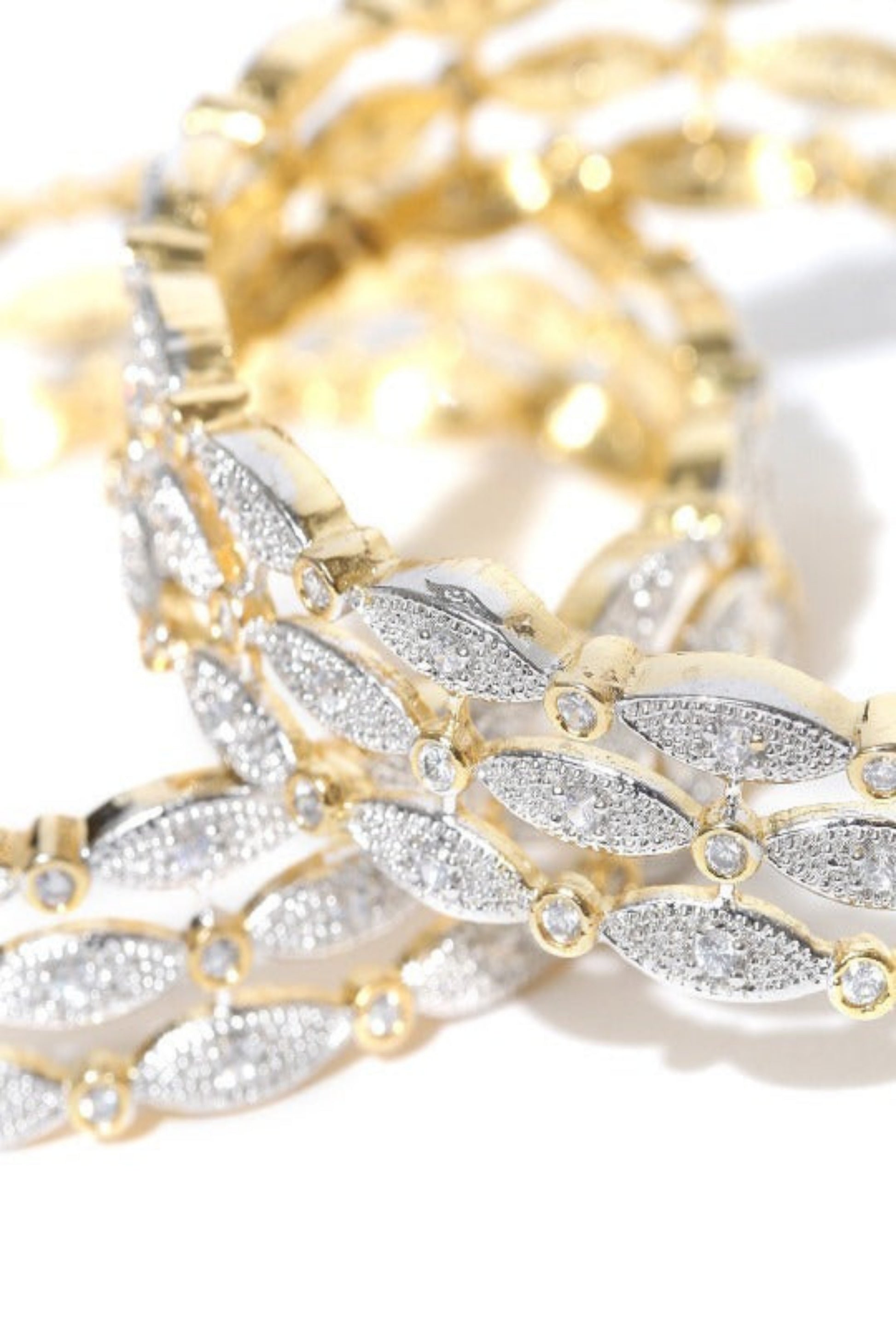 close-up of polished gold bangle surface