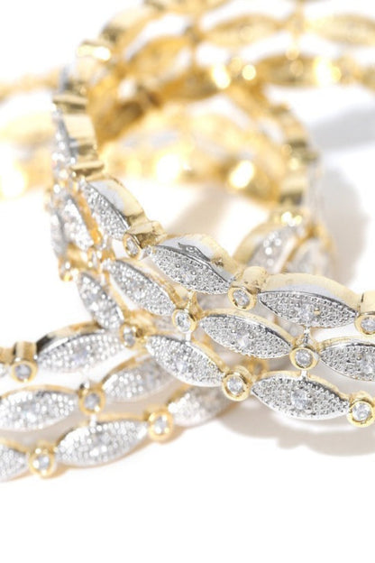 close-up of polished gold bangle surface