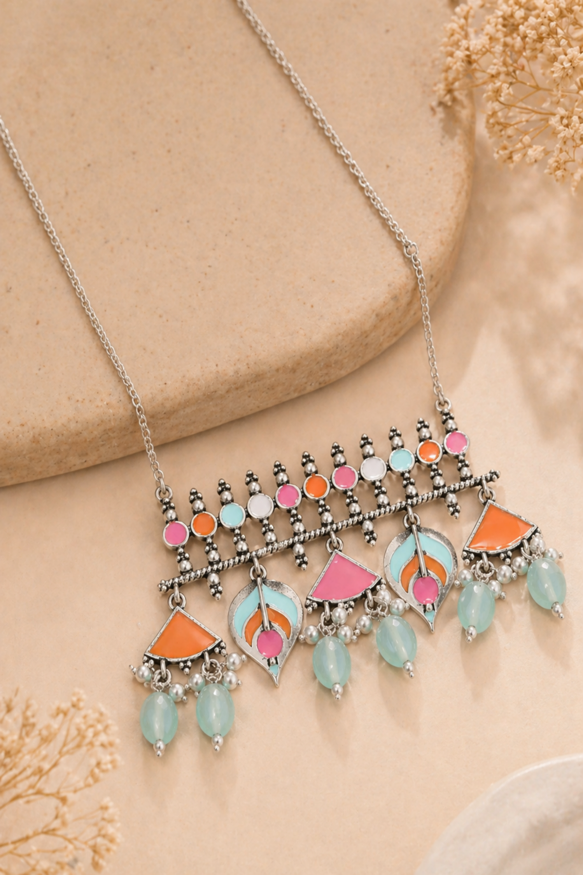 bohemian style necklace for women close view

