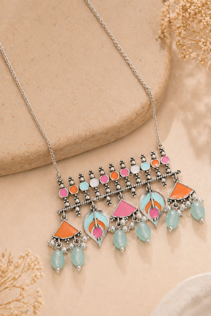 bohemian style necklace for women close view
