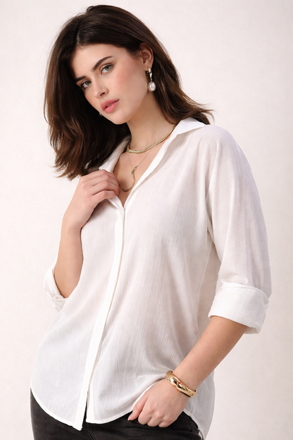 white cotton shirt sleeve detail close-up texture