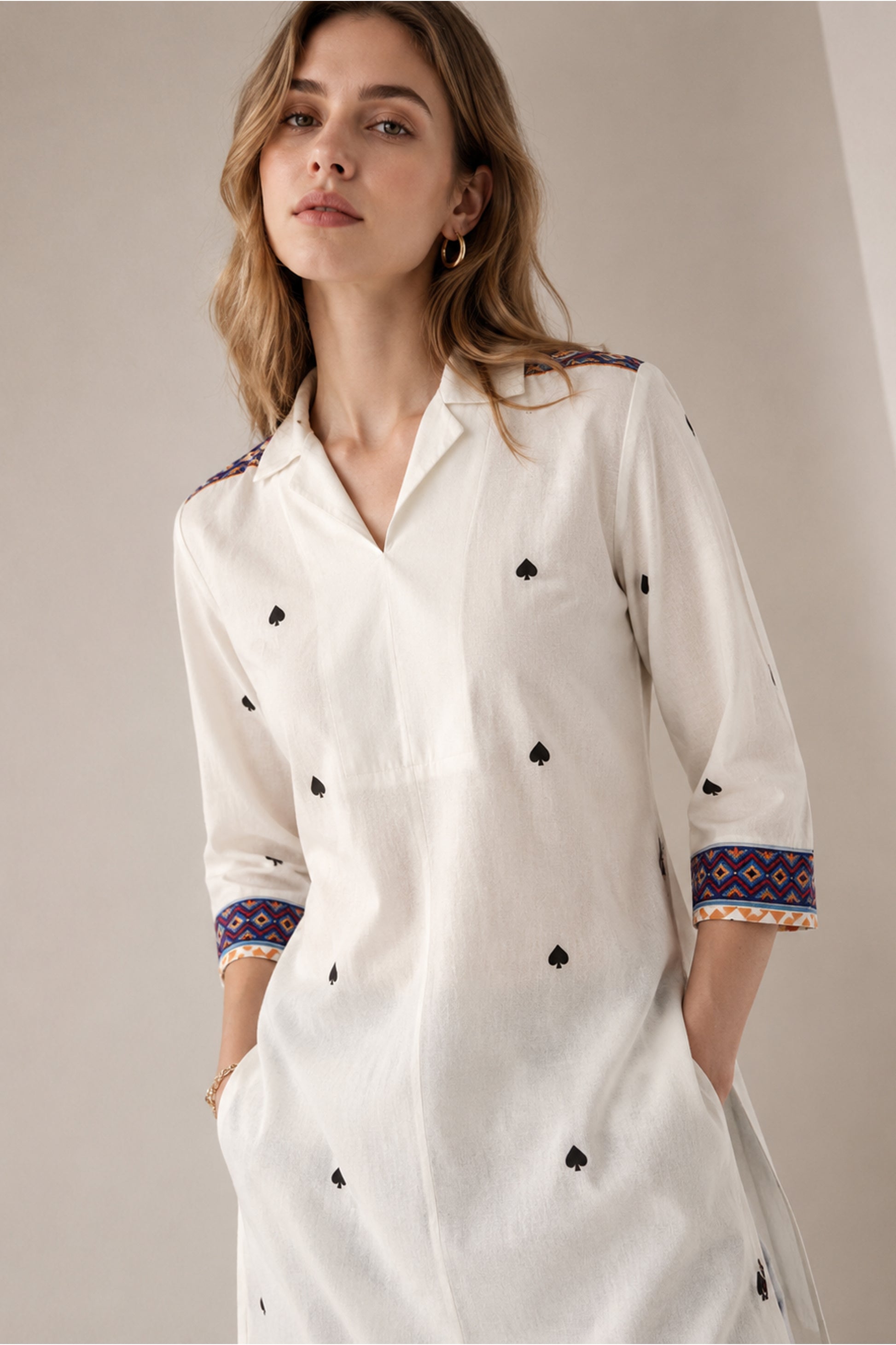 Cotton kurti for women styled with blue denim