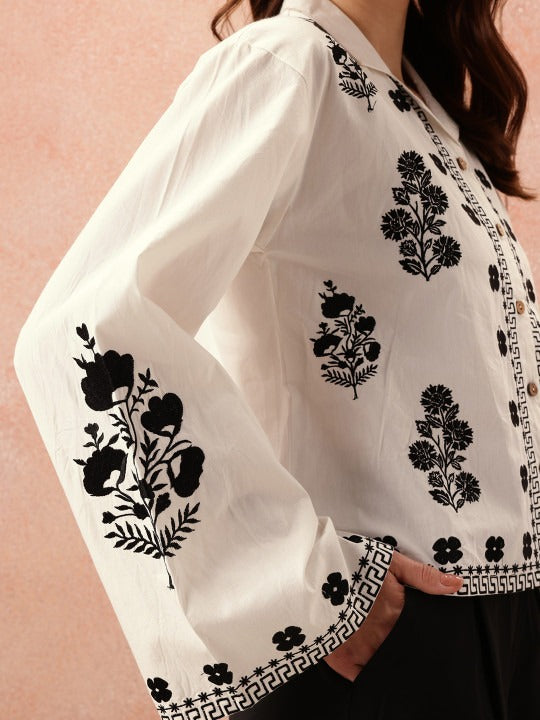 collar detail of stylish shirts for womens in white