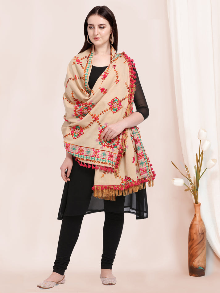 Traditional cream sawal in breathable khadi cotton