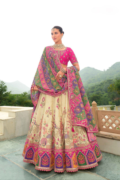cream lehenga for wedding event styling look