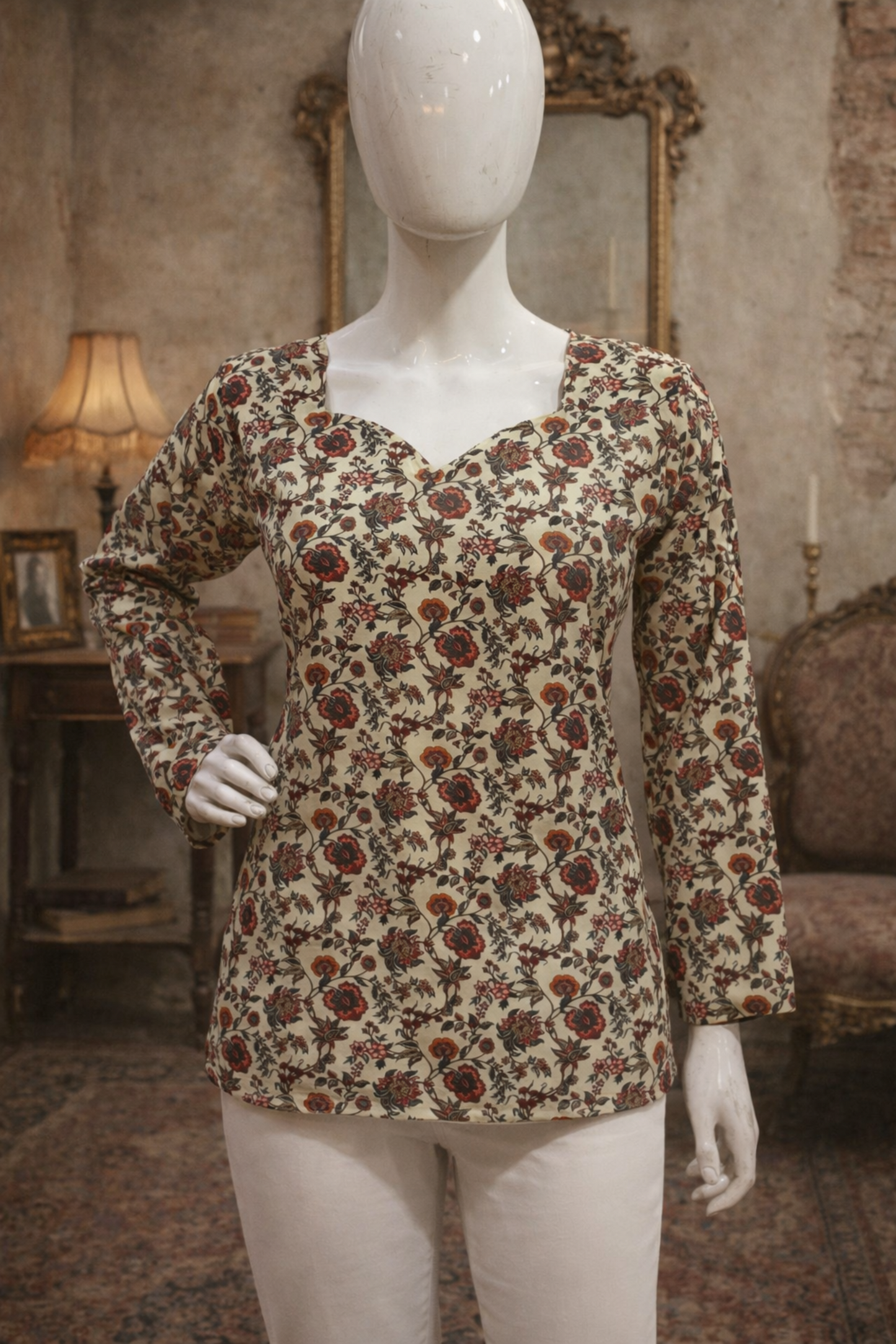 elegant cream top styled for office wear look
