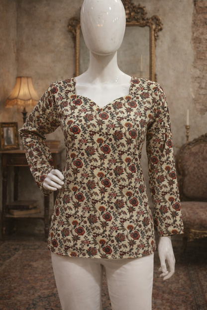 elegant cream top styled for office wear look