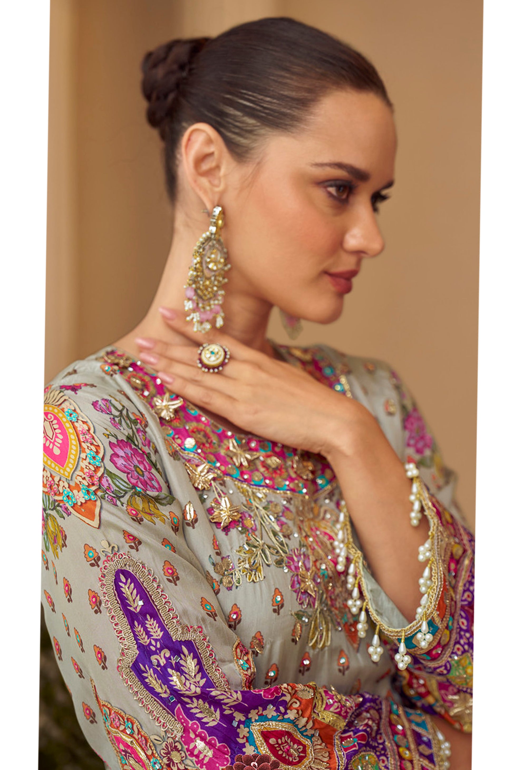 Indian Palazzo Suit Mint Green full set look
