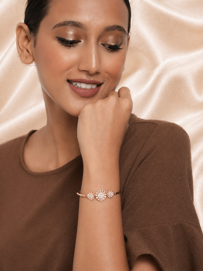 polished bracelet with clustered stone pattern