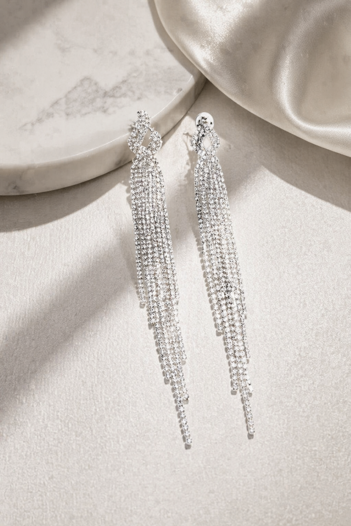 silver statement earrings luxury style
