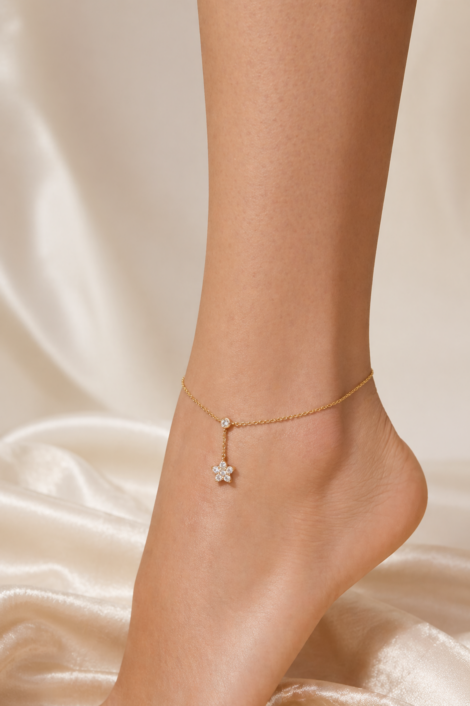 luxury anklet with cz stones
