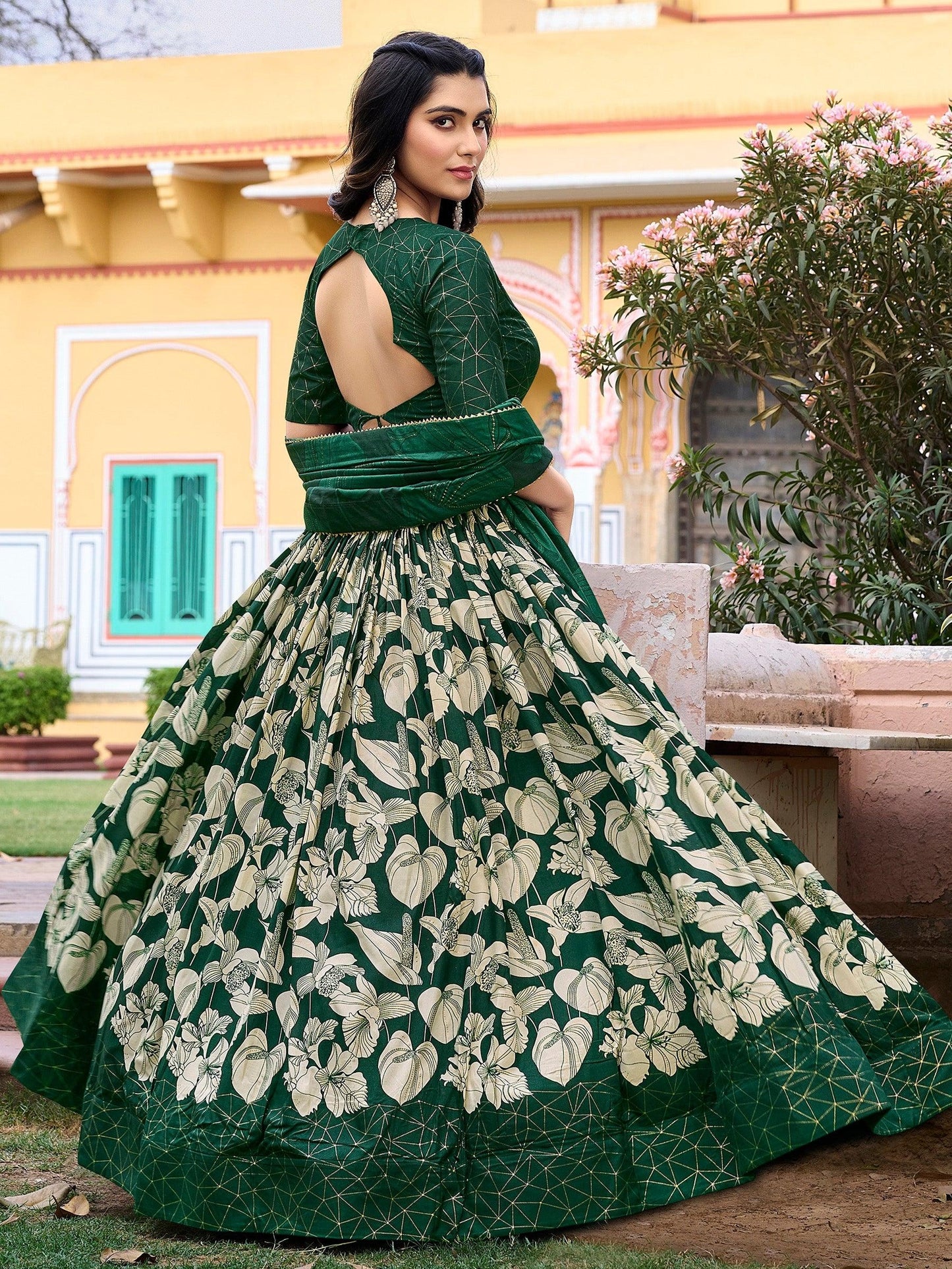Close-up of tassel detailing on lehenga waistband