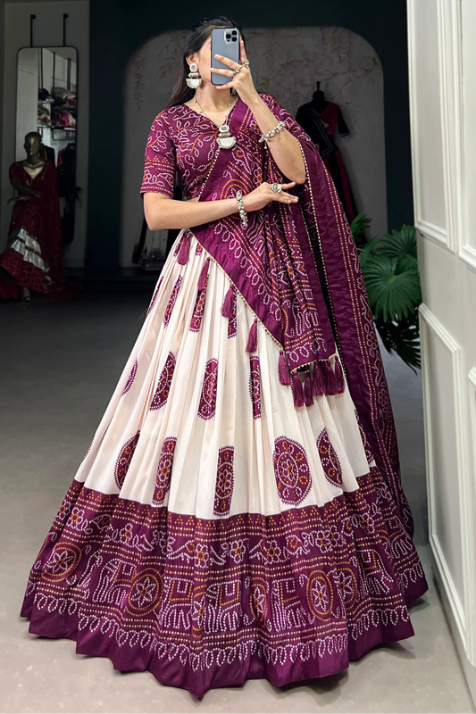 Dark purple heavy lehenga choli full front view